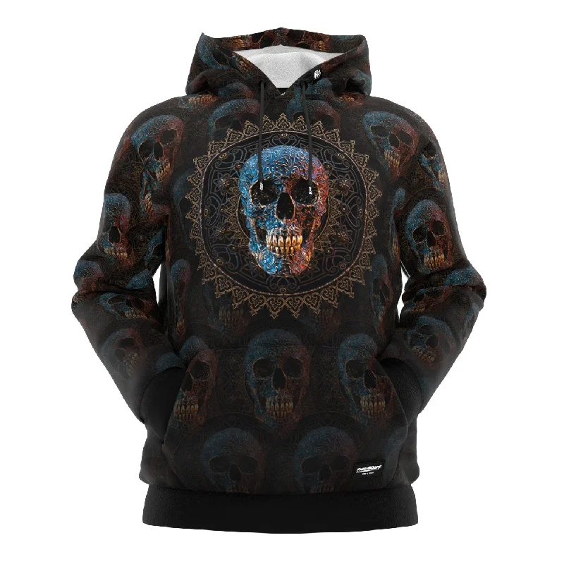 hoodie with ribbed sleeves -Bronze Skull Hoodie