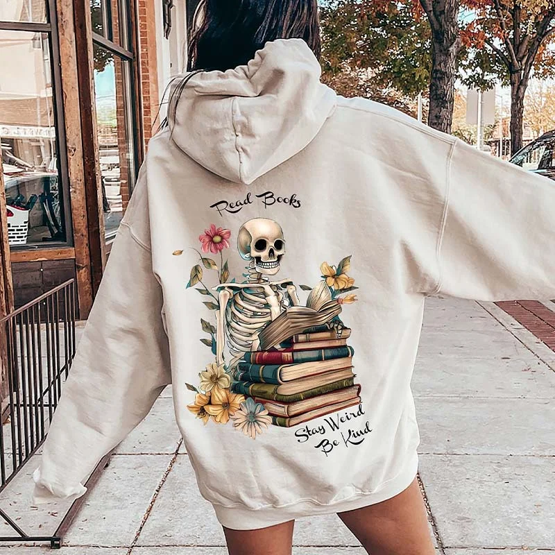 hoodie with tie dye -Read Books Be Kind Stay Weird Hoodie