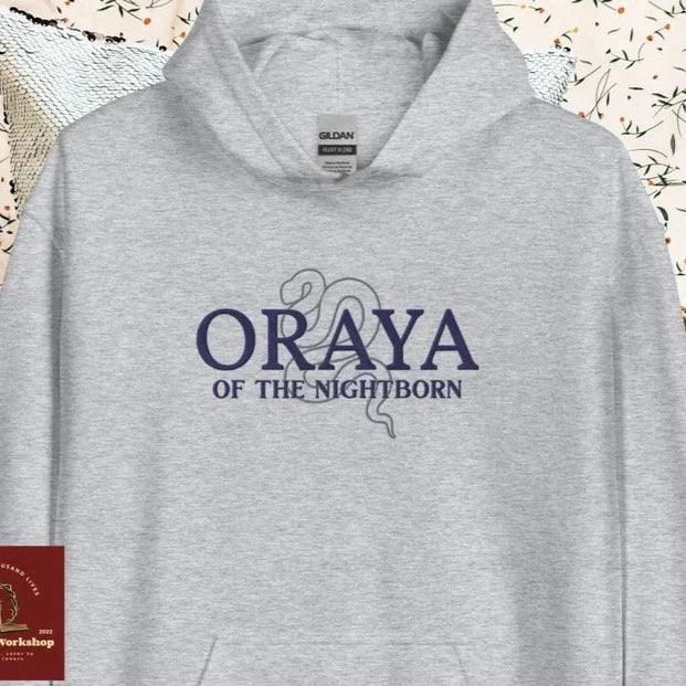 hoodie for chic layering -Oraya of the Night Born Embroidered Hoodie