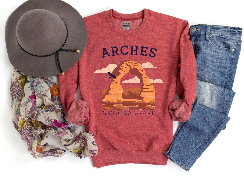 sweatshirts with long cuffs -Arches National Park BL Vintage Sweatshirt