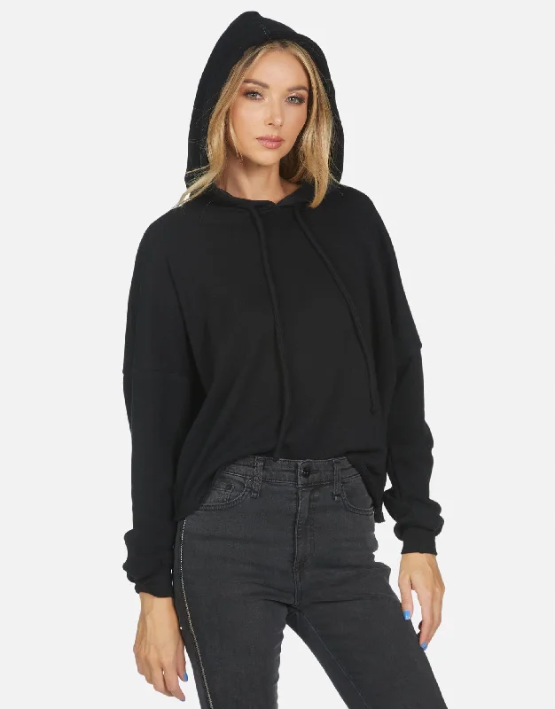 hoodie with deep hem -Lowry LE Crop Hoodie