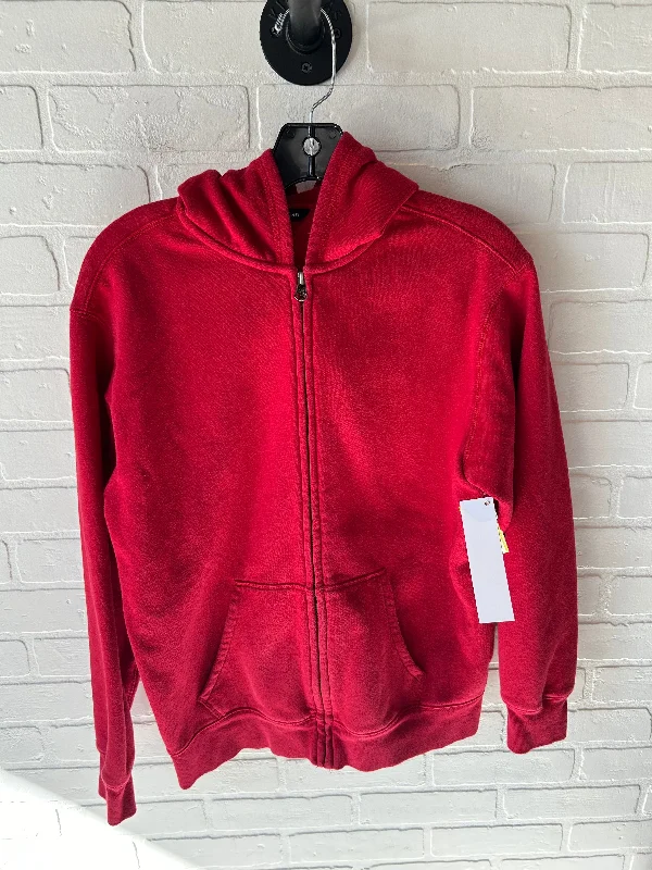 sweatshirts for casual wear -Sweatshirt Hoodie By Lands End In Red, Size: S