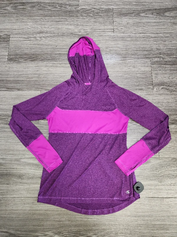 sweatshirts for everyday wear -Athletic Sweatshirt Hoodie By Champion In Purple, Size: M