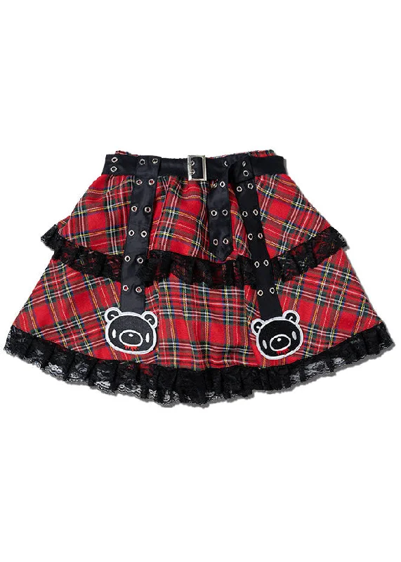 black mini skirts modern -Gloomy Bear Dark Gloomy Belt Lolita Skirt