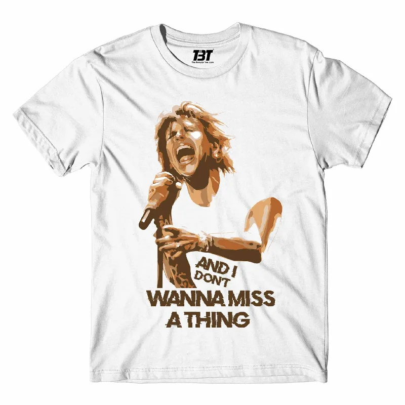 tie-dye short sleeve t-shirts -Aerosmith T shirt - Don't Wanna Miss A Thing Art