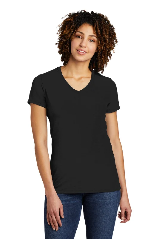 green slim fit t-shirts fresh -Allmade Womens Short Sleeve V-Neck T-Shirt - Deep Black