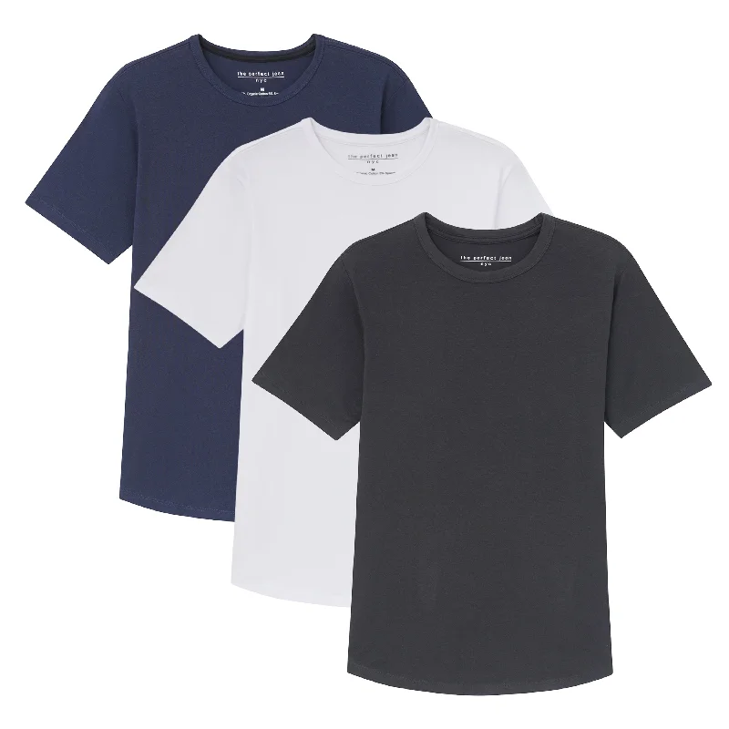 green oversized t-shirts relaxed -Organic Crew Neck T-Shirt 3 Pack / The "Basic" Basic