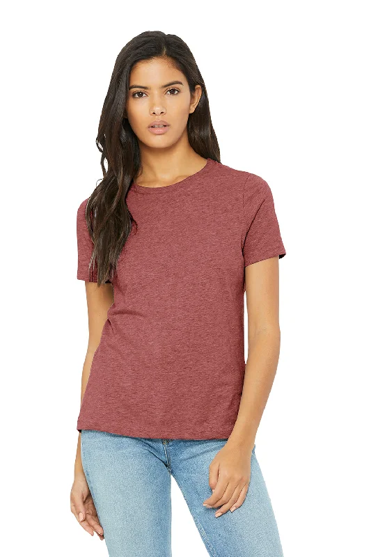 grey v-neck t-shirts versatile -Bella + Canvas Womens CVC Short Sleeve Crewneck T-Shirt - Heather Mauve