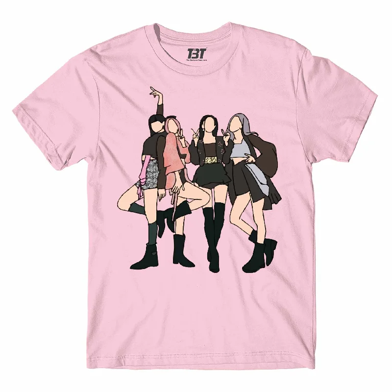 blue v-neck t-shirts cool -Black Pink T shirt - The Queens Of K Pop