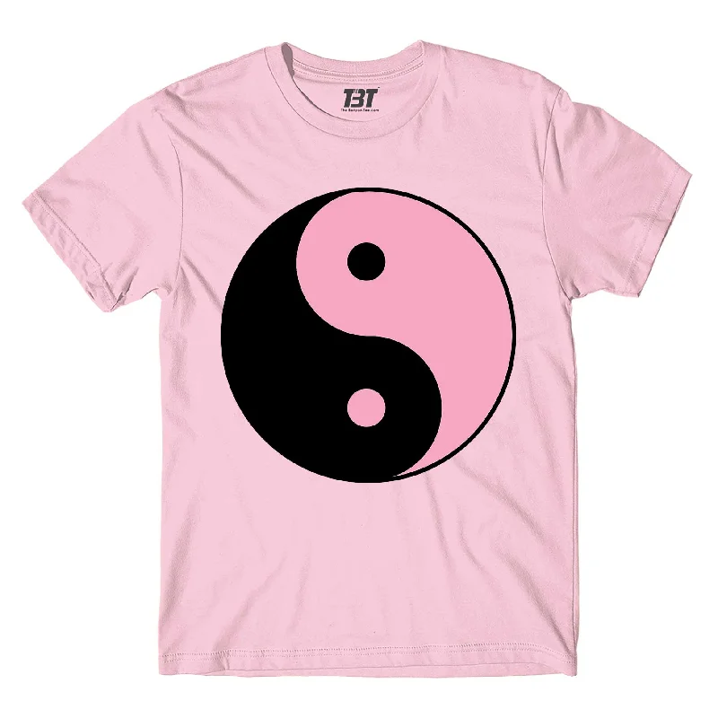 custom text t-shirts unique -Black Pink T shirt - Yin Yang