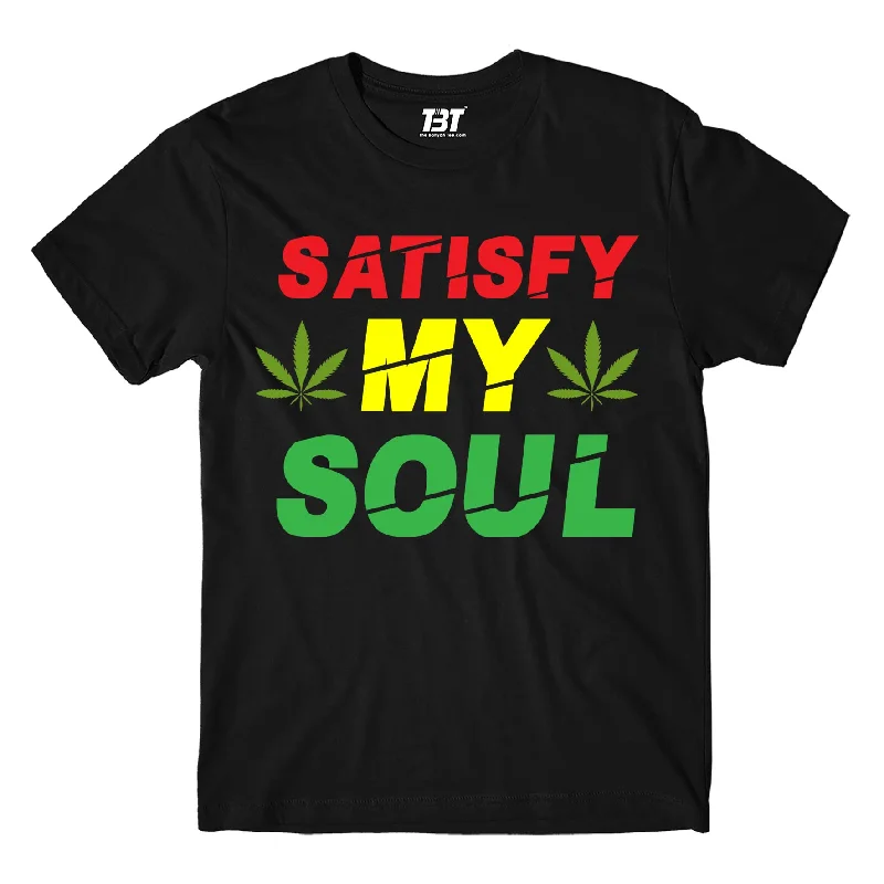 white graphic t-shirts modern -Bob Marley T shirt - Satisfy My Soul