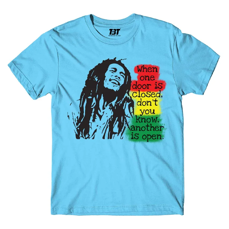 custom art t-shirts creative -Bob Marley T shirt - When One Door Is Closed