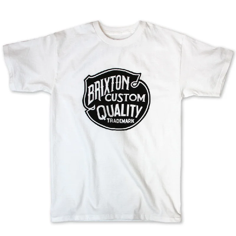 cotton blend t-shirts durable -Brixton Roy T-Shirt White