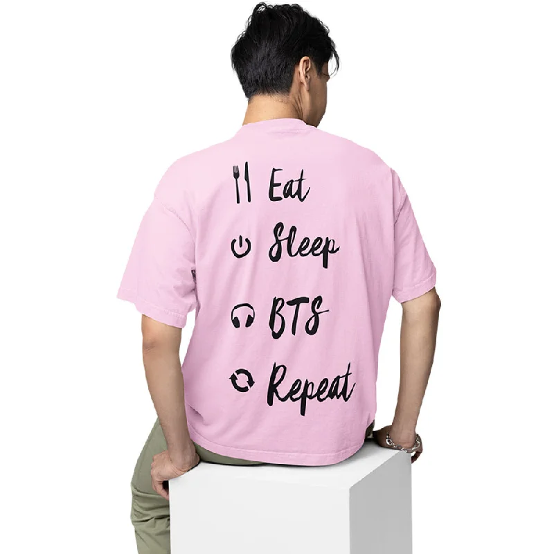 purple oversized t-shirts comfy -BTS Oversized T shirt - Eat Sleep Repeat