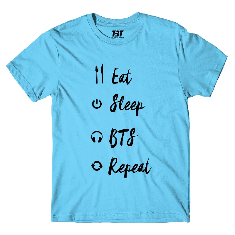 green slim fit t-shirts clean -BTS T shirt - Eat Sleep Repeat