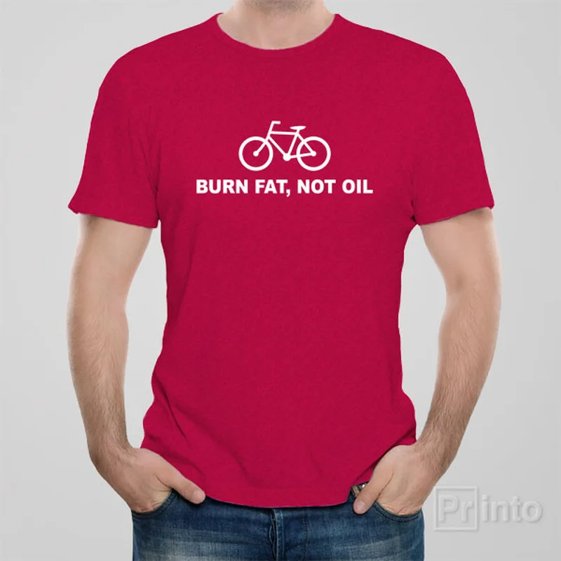 oversized black t-shirts streetwear -Burn fat, not oil - cycling T-shirt