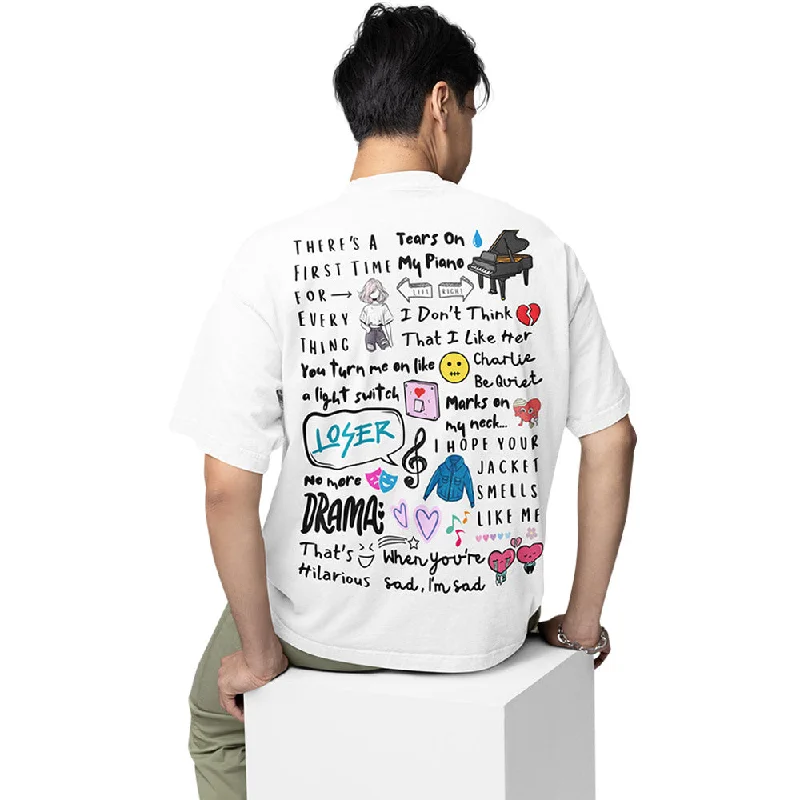 custom logo t-shirts business -Charlie Puth Oversized T shirt - Doodle Art