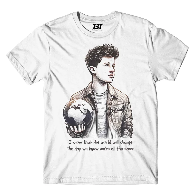 green crew neck t-shirts fresh -Charlie Puth T shirt - Change