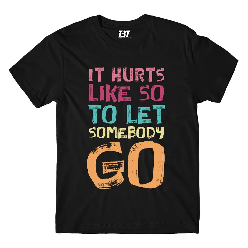 workout crew neck t-shirts gym -Coldplay T shirt - Let Somebody Go