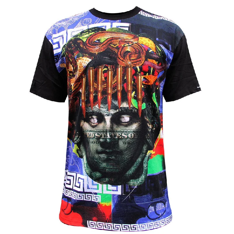 white graphic t-shirts modern -Crooks & Castles Blueprint Men's T-Shirt Black Multi