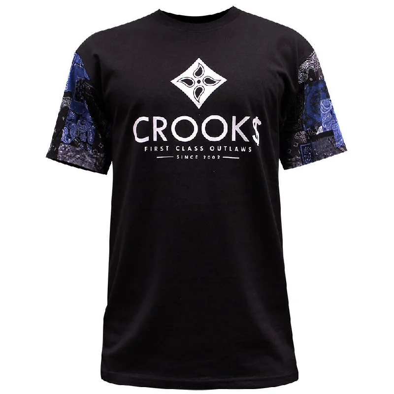 black slim fit t-shirts sharp -Crooks & Castles Flags Men's T-Shirt Black