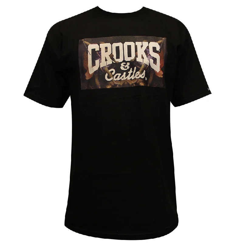 blue graphic t-shirts bold -Crooks & Castles Hierarchy Core Logo T-Shirt Black