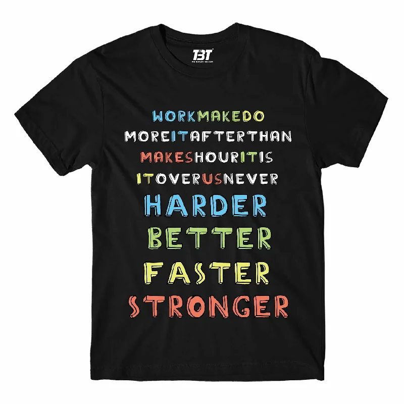 grey long sleeve t-shirts cozy -Daft Punk T shirt - Harder, Better, Faster, Stronger