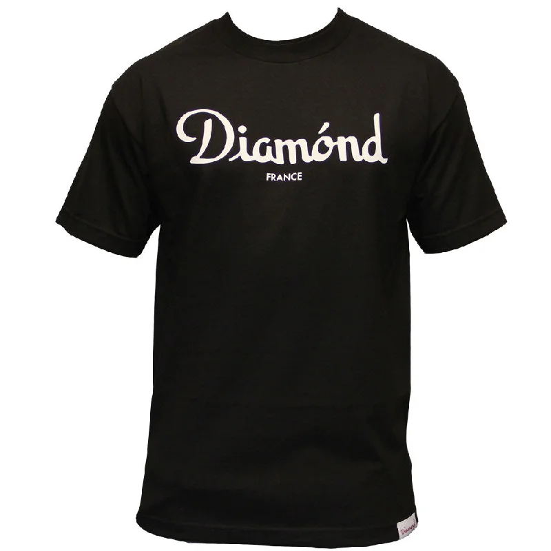 purple oversized t-shirts comfy -Diamond Supply Co Champagne T-shirt Black