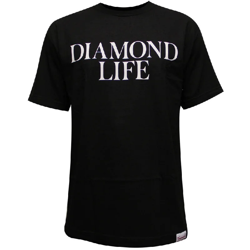 purple graphic t-shirts vibrant -Diamond Supply Co Diamond Life T-shirt Black