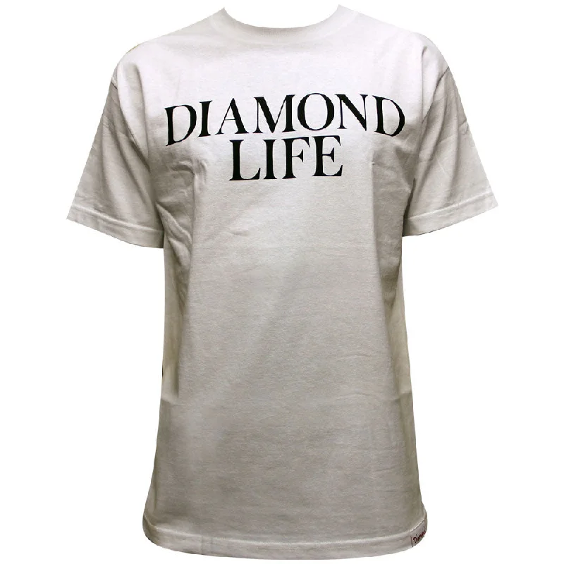 blue slim fit t-shirts sharp -Diamond Supply Co Diamond Life T-shirt White