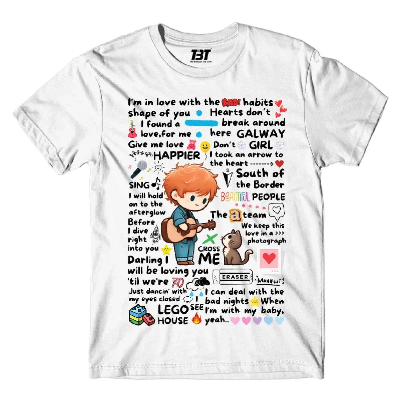 black slim fit t-shirts clean -Ed Sheeran T shirt - Doodle