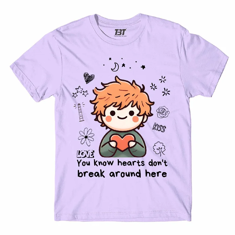 blue slim fit t-shirts sharp -Ed Sheeran T shirt - Hearts Don't Break Around Here