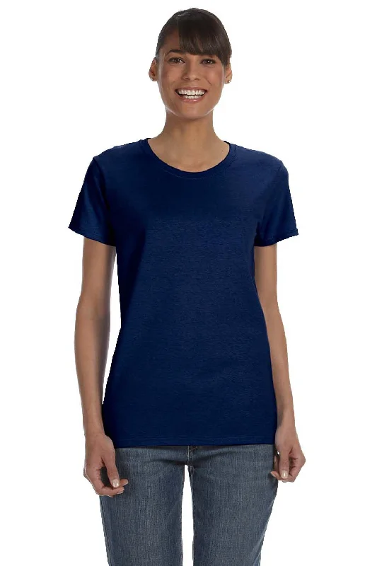 white slim fit t-shirts clean -Gildan Womens Short Sleeve Crewneck T-Shirt - Navy Blue