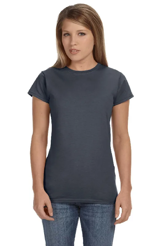 blue v-neck t-shirts casual -Gildan Womens Softstyle Short Sleeve Crewneck T-Shirt - Heather Dark Grey