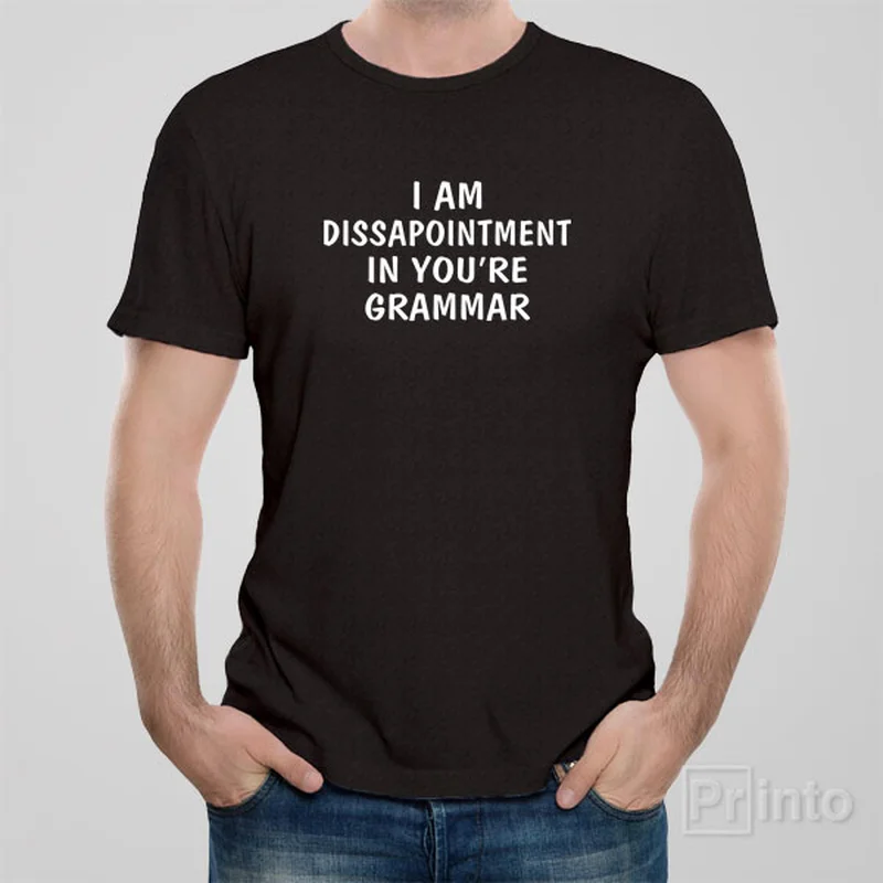 black slim fit t-shirts clean -I am dissapointment - T-shirt