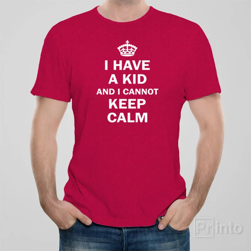 blue v-neck t-shirts casual -I have a kid and I cannot keep calm - T-shirt