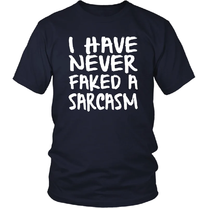 red crew neck t-shirts vibrant -I Have Never Faked a Sarcasm! Unisex short sleeve T-Shirt