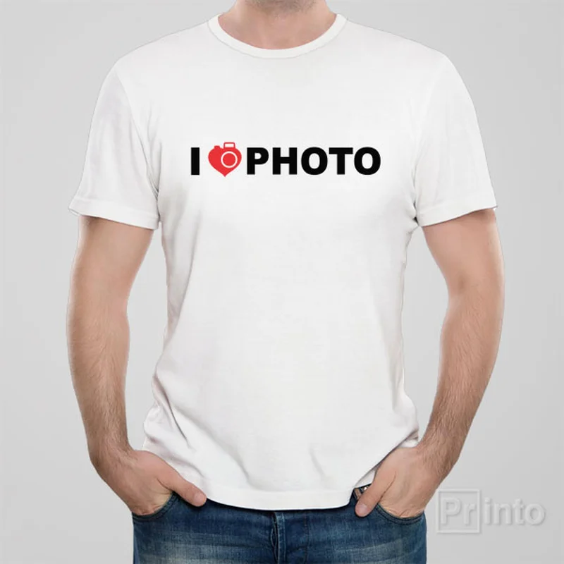 green v-neck t-shirts earthy -I love photo - T-shirt