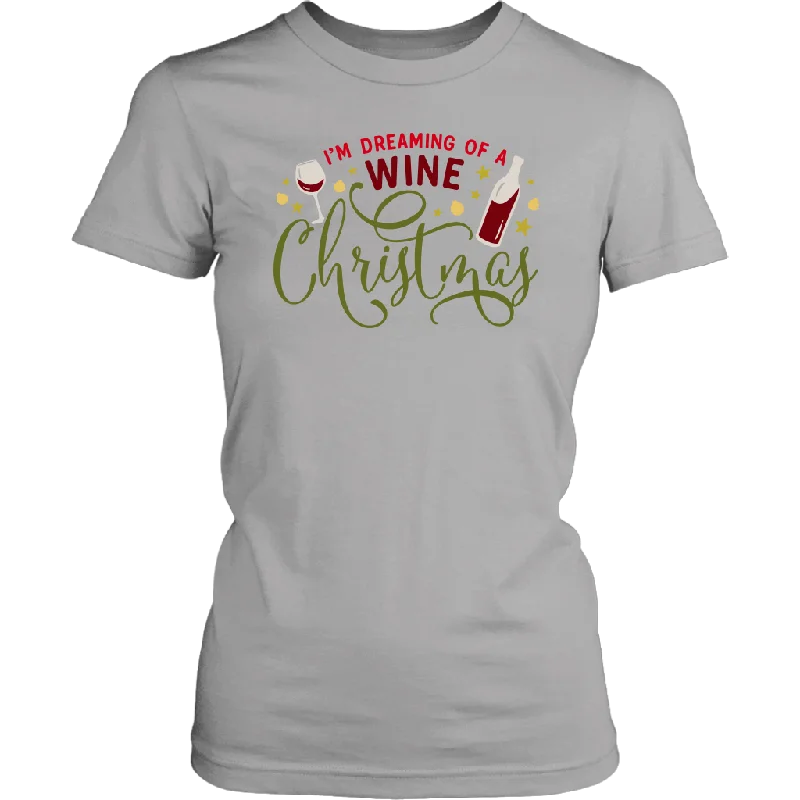 neon pink t-shirts vibrant -I'M DREAMING of a WINE CHRISTMAS Women's T-Shirt