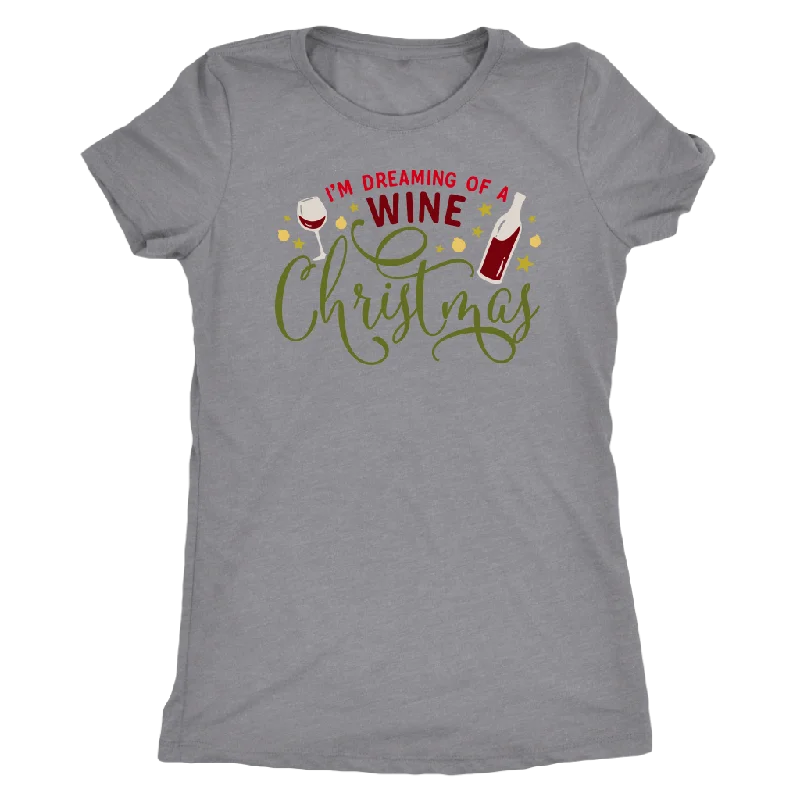 red striped t-shirts classic -I'M DREAMING of a WINE CHRISTMAS Women's Triblend T-Shirt