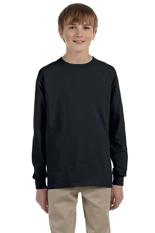 Jerzees Youth Dri-Power Moisture Wicking Long Sleeve Crewneck T-Shirt - Black