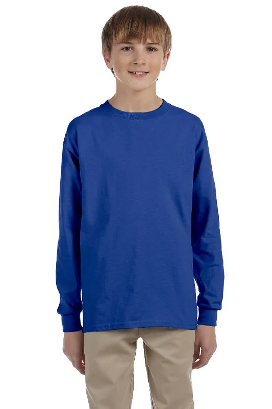 Jerzees Youth Dri-Power Moisture Wicking Long Sleeve Crewneck T-Shirt - Royal Blue