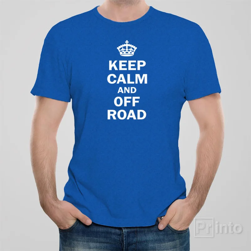 white slim fit t-shirts sharp -Keep calm and off road - T-shirt