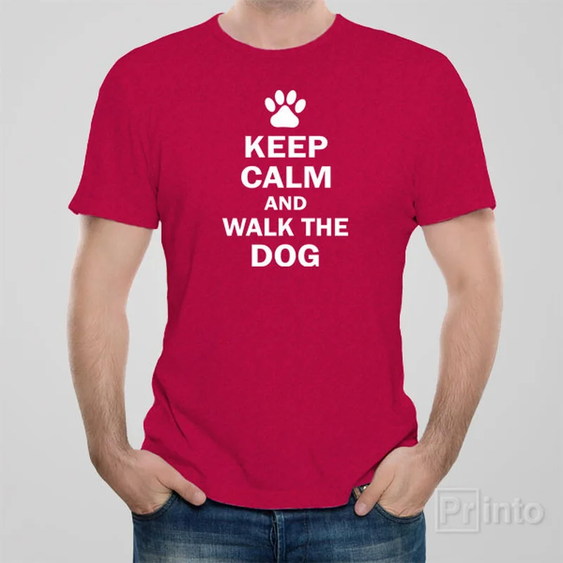 purple graphic t-shirts bold -Keep calm and walk the dog - T-shirt