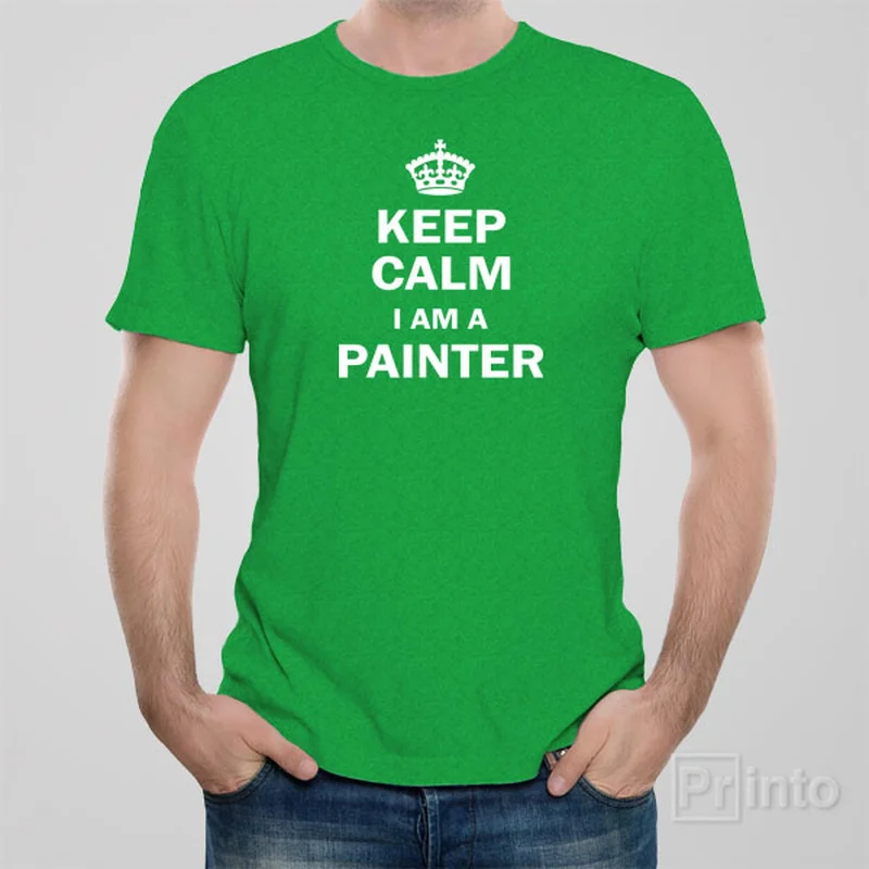 grey polo t-shirts polished -Keep calm I am a painter - T-shirt