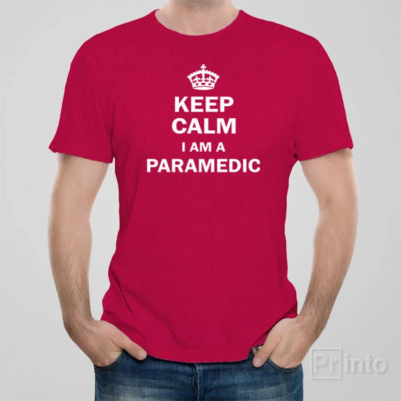 custom art t-shirts unique -Keep calm I am a paramedic - T-shirt