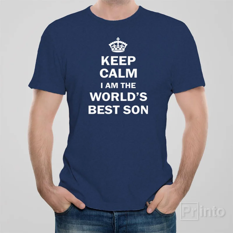 grey v-neck t-shirts versatile -Keep calm I am the world's best Son