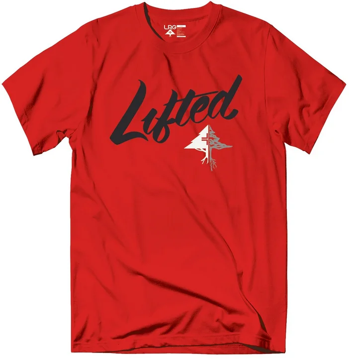 funny quote t-shirts humor -Lrg Lifted Tree T-shirt Red