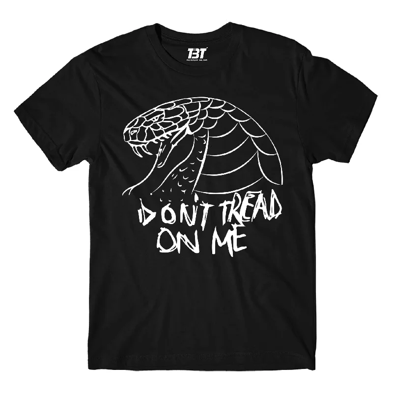 red crew neck t-shirts vibrant -Metallica T shirt - Don't Tread On Me Art