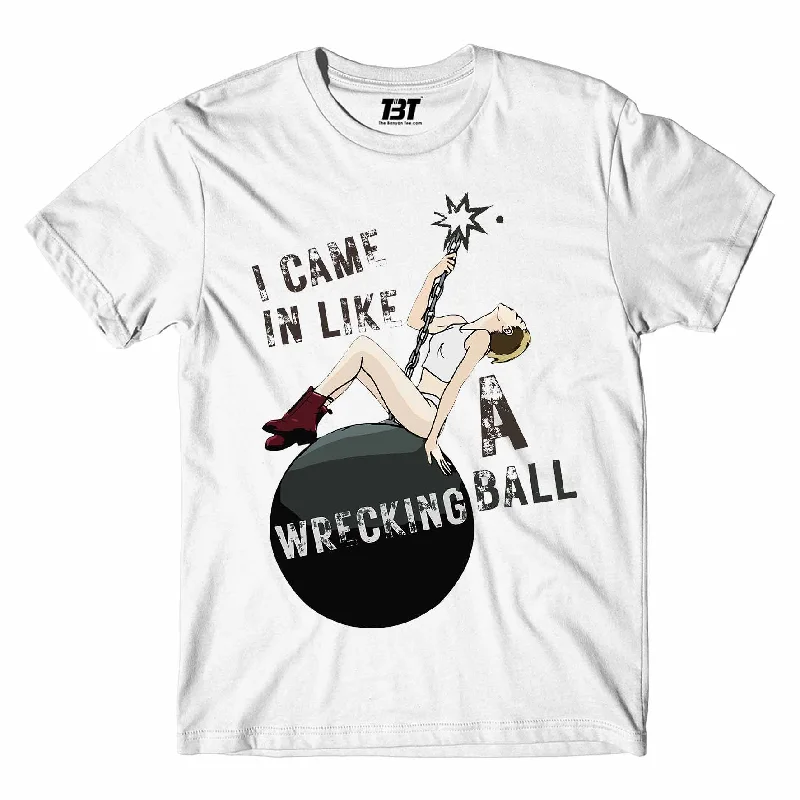 red v-neck t-shirts sharp -Miley Cyrus T shirt - Wrecking Ball